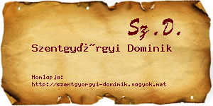 Szentgyörgyi Dominik névjegykártya