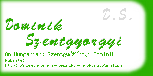 dominik szentgyorgyi business card