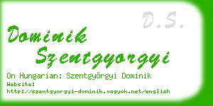 dominik szentgyorgyi business card